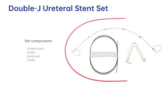 अच्छा मूल्य Medical-Grade Double J Ureteral Stent Set – Class II PVC with 22mm-26mm Length for Optimal Urinary Healing ऑनलाइन